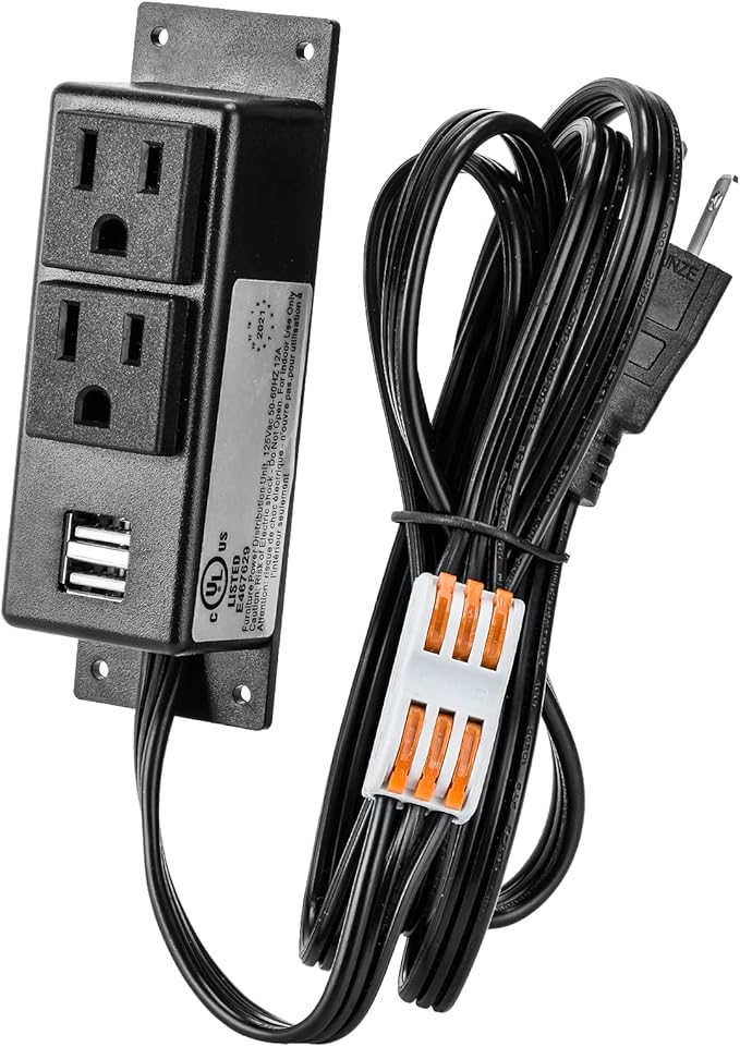 Gun Safe Power Outlet Kit, Briidea Gun Safe Accessory Electrical Outlet with USB for Interior Dehumidifiers and Lights