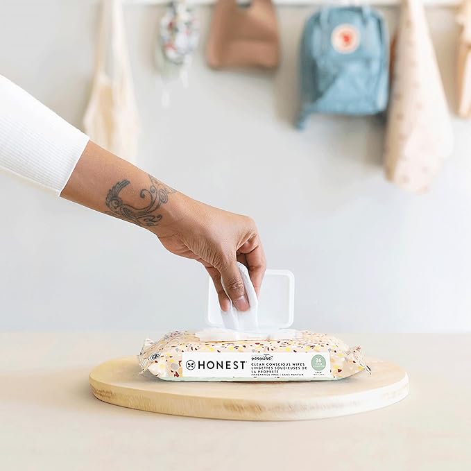 The Honest Company Hypoallergenic Multi-Use Baby Wipes for Sensitive Baby Skin, Terrazzo, 36 Count