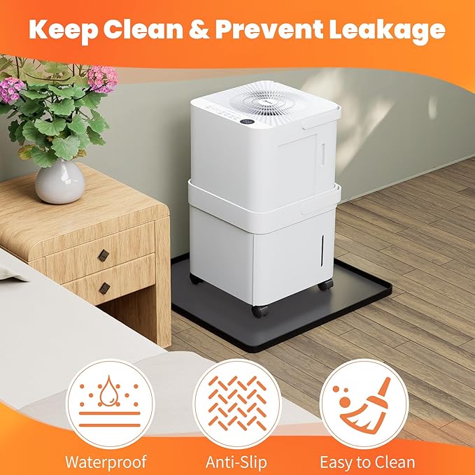 GCGOODS Drip Tray Compatible with Midea Cube Dehumidifier, Silicone Mat with Raised Edge Prevent Liquid Spillage, Cube Dehumidifier Accessories, Protect Floor & Prevent Leakage