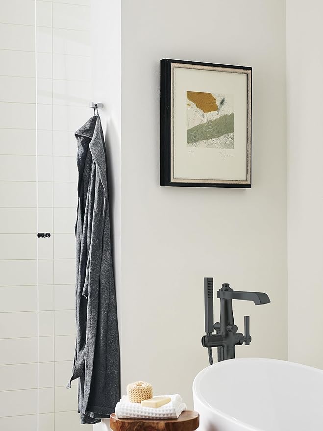 Amerock BH36080PN | Polished Nickel Single Robe Hook | 7/8 in. (22 mm) Length Towel Holder | Monument | Towel Hook for Bathroom | Bathroom Hardware | Bath Accessories