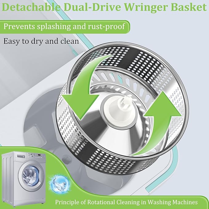 Spin Mop and Bucket Set with Wringer and 6 Extra Microfiber Heads for Floor Cleaning 61" Extended Handle 5-GAL Heavy-Duty Design for Hardwood Tile Laminate Home Cleaning Tools