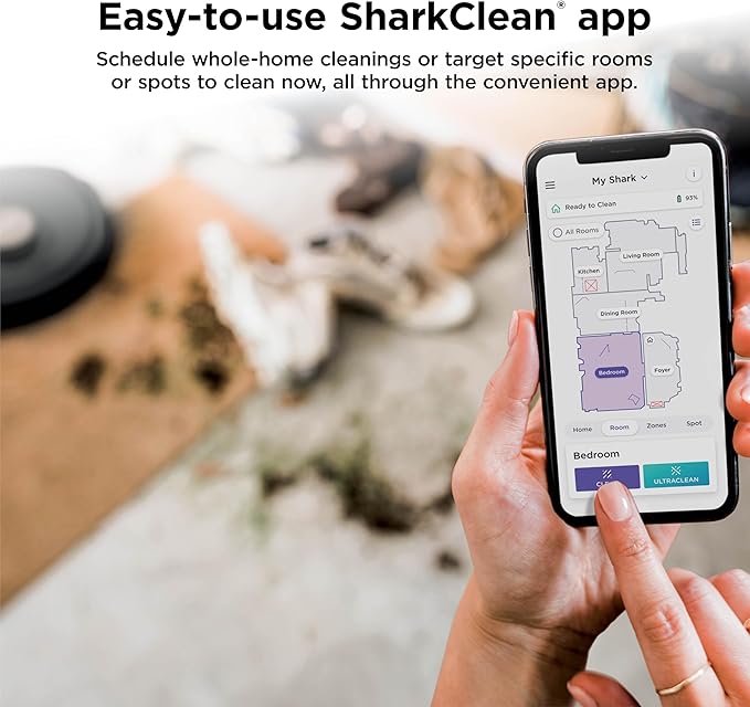Shark AV2501AE AI Robot Vacuum with XL HEPA Self-Empty Base, Bagless, 60-Day Capacity, LIDAR Navigation, Perfect for Pet Hair, Compatible with Alexa, Wi-Fi Connected, Carpet & Hard Floor, Black