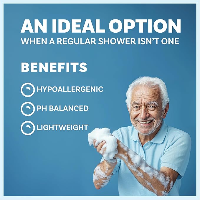 Scrubzz Disposable No Rinse Bathing Wipes - All-in-1 Single Use Shower Wipes, Simply Dampen, Lather, and Dry Without Shampoo or Rinsing (Unscented, 3-Pack)