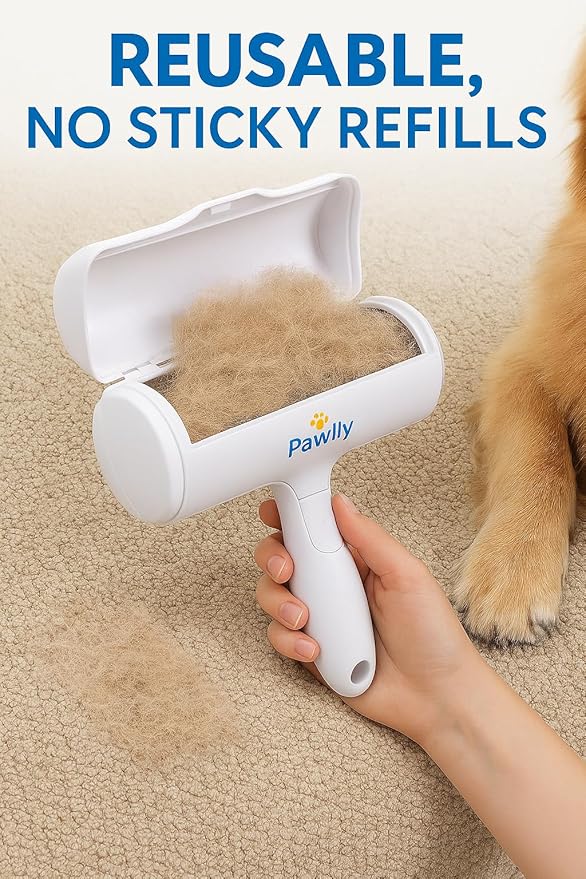 Pet Hair Remover Roller – Reusable Lint Roller for Dog & Cat Hair on Furniture, Couch, Carpet, Car & Bedding – Self-Cleaning Fur Remover, No Sticky Refills
