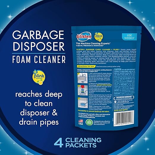 Glisten Dishwasher Magic Machine Cleaner and Disinfectant 2-Pack, Dishwasher Detergent Booster and Garbage Disposer Foaming Cleaner Pack