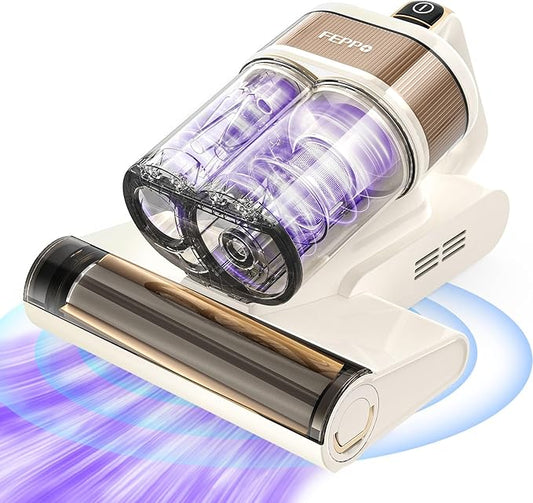 FEPPO 4-in-1 Mattress Vacuum Cleaner PRO, 16KPa Handheld Vacuum with UV-C Light, 40,000 Beats/Min Tapping, 140°F Hot Air, HEPA Filter for Bed, Sofa, Crib (Corded, 550W)