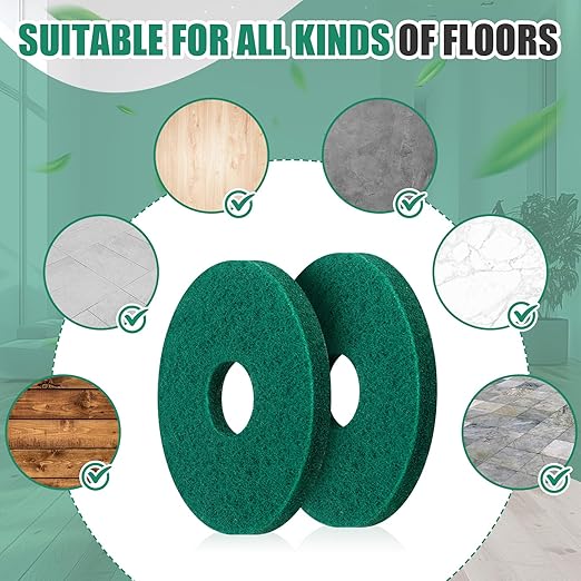5 Pcs 12" Cleaning Orbiter Pads Commercial Floor Buffer Pads Hardwood Floor Maintenance Scrubber Polisher Cleaning and Stripping for Orbiter Machine (Green)