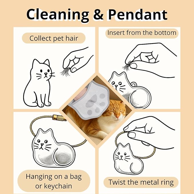 2025 Upgrade Electrostatic Pet Hair Removal Glove, A Reusable Pet Hair Remover Tool for Cats & Dogs, Clothing, Couches, Carpets, and Car Seats(Gray Glove, Cat Keychain)