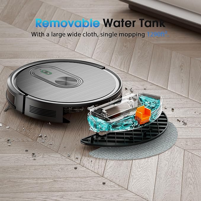 Robot Vacuum and Mop, 3-in-1 Robotic Vacuums Cleaner with Max Strong 3300Pa Suction,WiFi/App/Alexa Voice Control, Obstacle Avoidance
