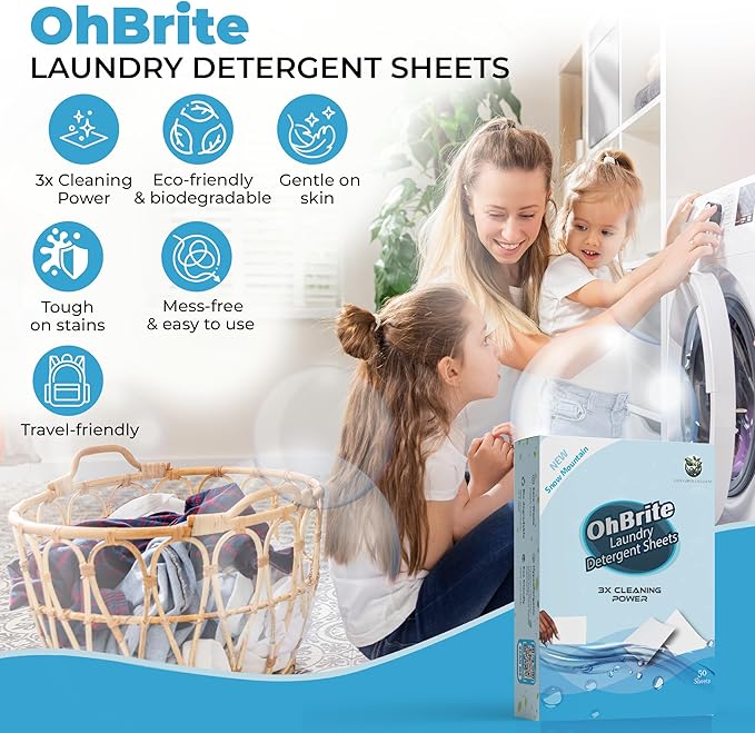 Natural Laundry Detergent Sheets - Snow Mountain