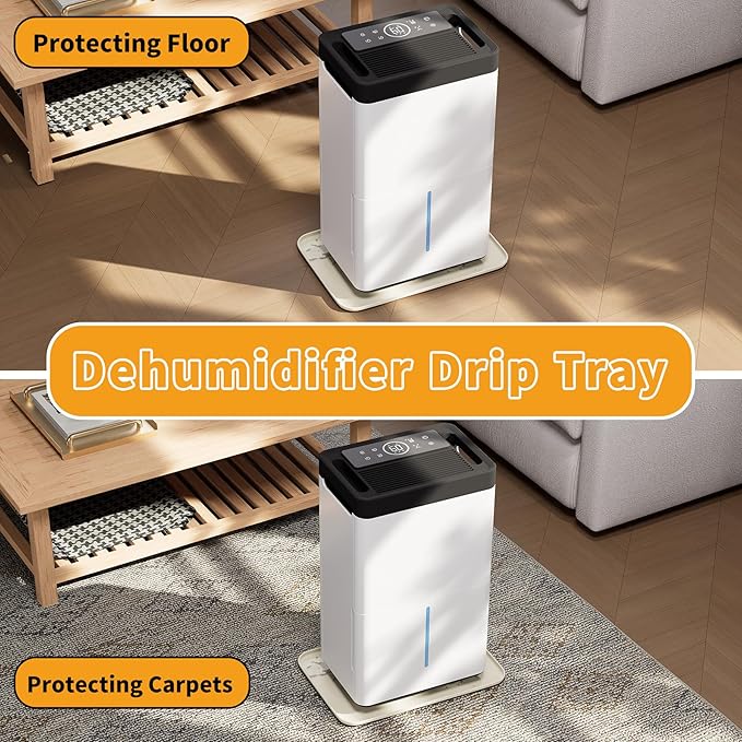 LBG Products Drip Pans 15.5 x 10.5 Inch for Small Dehumidifier,Hard Plastic Drip Tray Portable AC Drip Pan Catch & Prevent Spills or Leaks from Dehumidifier for Bedroom,Home,Protect Your Floor