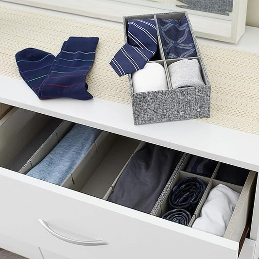 Household Essentials 3 Piece Drawer Organizers Starter Set, Customizable Inserts, Large Tray and 2 Small Trays, Graphite