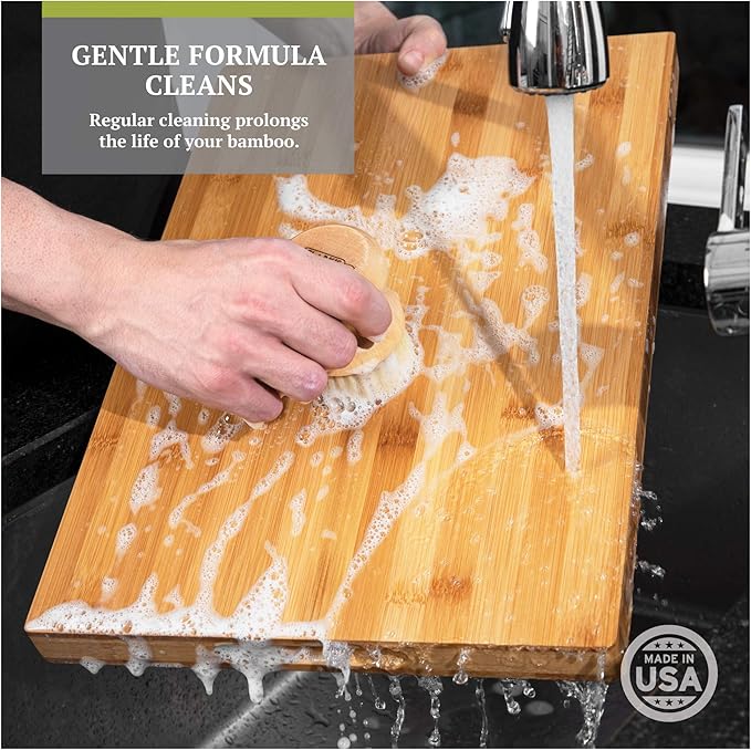 CLARK'S Cutting Board Organic Soap - Enriched with Lemongrass Extracts - Cleaner for Kitchen Countertops, Butcher Blocks, Bamboo, Wooden Bowls and Utensils - Cleans and Restores Wood - Food Safe