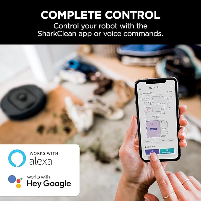Shark R-AV2501S HEPA Self-Empty Base, Bagless, 30-Day Capacity LIDAR Navigation Perfect for Pet Hair AI Robot Vacuum, Black - Certified Refurbished