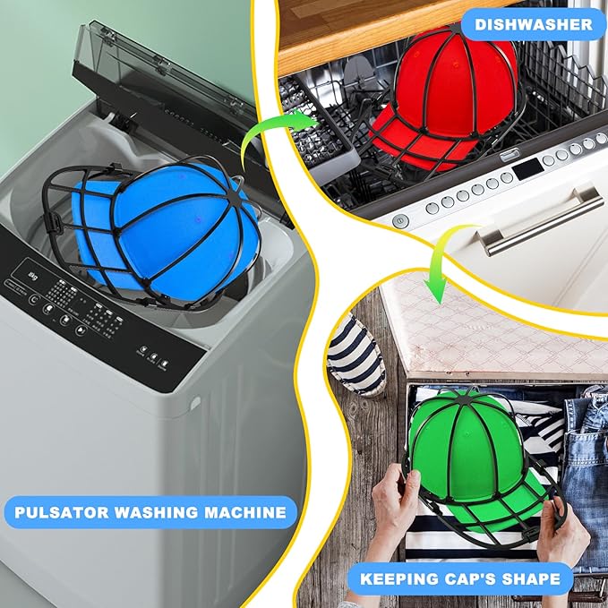 Eiito Hat Washer for Washing Machine - Cleaner for Baseball Caps, Say Goodbye to Deformed Dirty Hats