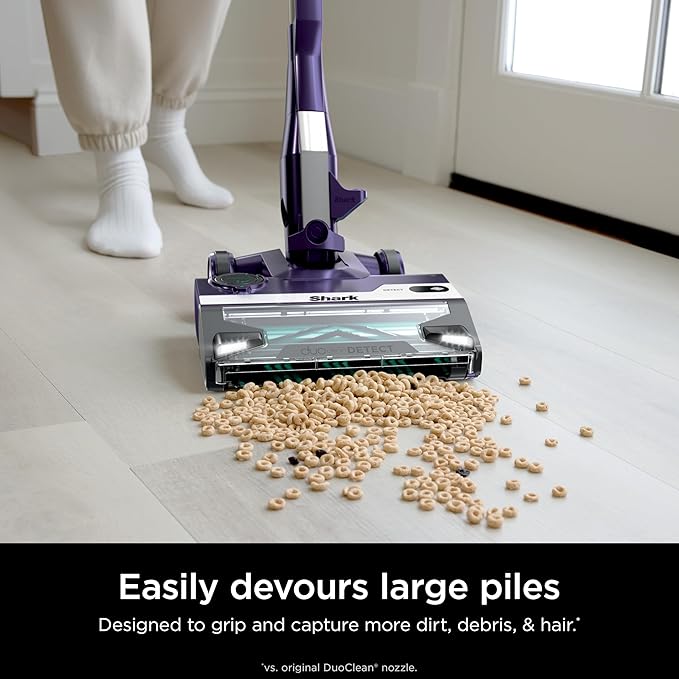 Shark POWERDETECT Ultra-Light Corded Stick Vacuum with DuoClean Technology, Self-Cleaning Brushroll for No Hair Wrap, Anti-Allergen Complete Seal, and Odor Neutralizer Technology, HZ4002