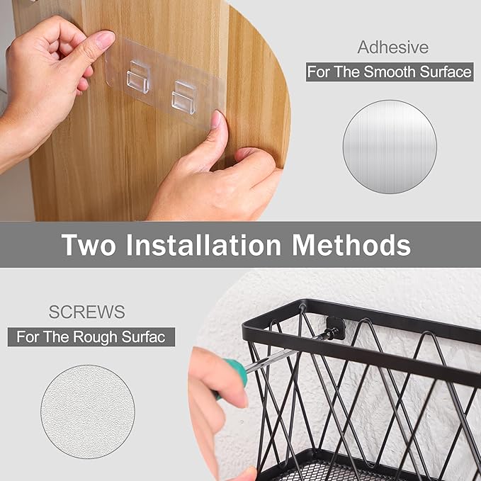 YIGII 3 Pack Adhesive Cabinet Door Organizer, Black Lid Organizer Inside Cabinet Door Storage, Slim Space Lid Holder Wall Mounted for Kitchen, Pantry, Bathroom