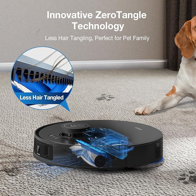 ECOVACS DEEBOT T30S AI Care Robot Vacuum and Mop, 11000Pa, TruEdge Adaptive Edge Mopping, ZeroTangle, AI Instant Re-mop, Hot Water Mop Washing, Self-Emptying & Refilling, Obstacle Avoidance