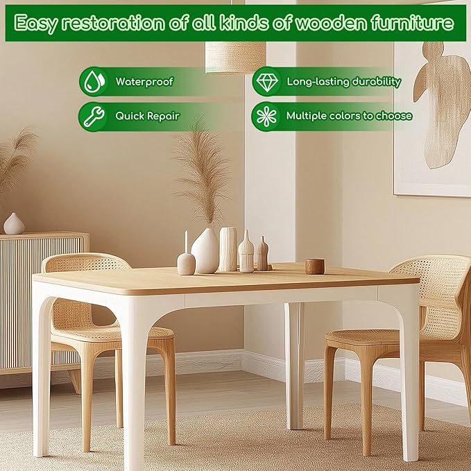 Wood Furniture Repair Kit, 24 Colors Wood Touch up Filler, Repair Scratch, Cracks, Stains, Discoloration for Wood Furniture, Door, Cabinet, Floor, Table Surface Wood - Walnut Series