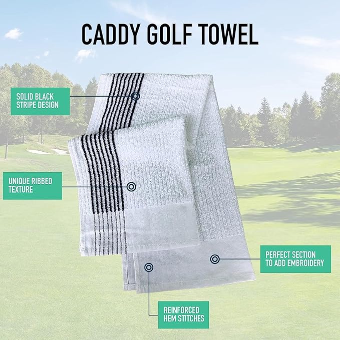 Caddy Golf Towel - Extra-Large 22” X 44” Caddie Towel Used by Tour Professionals, Premium Soft Cotton, Superior Absorption Caddy Towel | 5 Stylish Colors