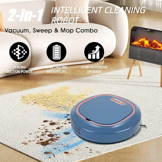 Robot Vacuum and Mop Combo,Robot Vacuum Cleaner, Smart 3 in 1 Cleaning System，Super Thin Quiet, Obstacle Avoidance，Suitable for Various Soft and Hard Floors, Pet Hair