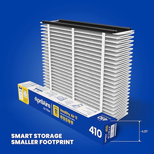 AprilAire 410 Replacement Filter for AprilAire Whole House Air Purifiers - MERV 11, Clean Air & Dust, 16x25x4 Air Filter (Pack of 8)
