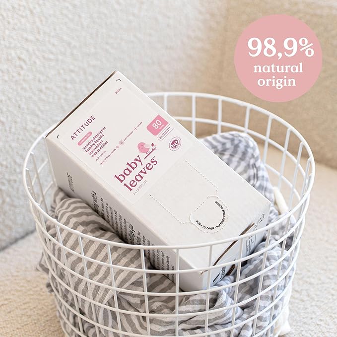 ATTITUDE Baby Laundry Detergent Refill, EWG Verified Plant-Based Liquid, Unscented Baby Clothes Wash, HE Compatible, 80 Loads, 67.6 Fl Oz