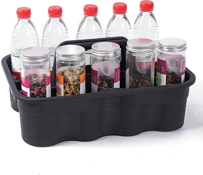 Matthew 3 Pack Large Plastic Tote Tool & Deluxe Supply Cleaning Caddy w/Handle Portable Shower Basket Storage Caddy for Cleaning,Take-Out Drink,Bathrooms - Black&Gray&Green