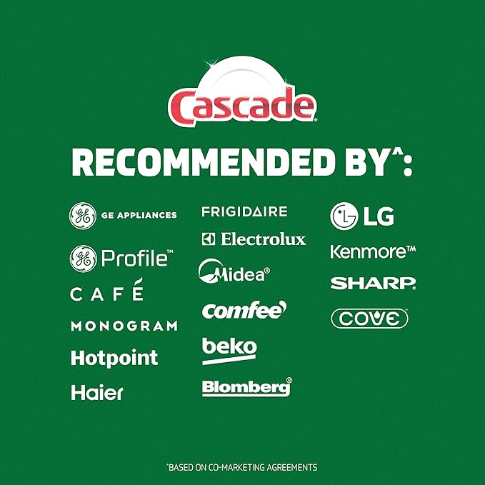 Cascade Free & Clear Dishwasher Detergent Liquid Gel, Dish Detergent, Dishwasher Soap, Lemon, 75oz