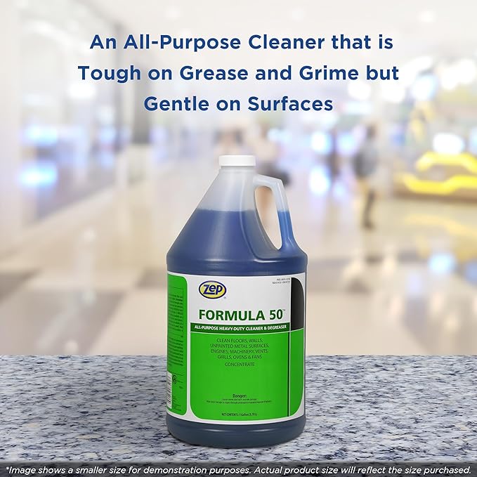 Zep Formula 50 Cleaner and Degreaser - 55 Gallon (1 Drum) 85985 - All-Purpose, Heavy-Duty, Use on Floors, Walls, Unpainted Metal Surfaces, Engines, Grills, Ovens and Fans