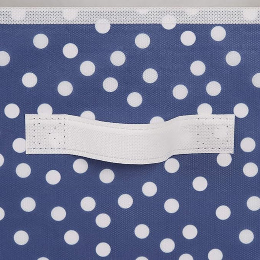 DII Non Woven Polyester Storage Bin, Polka Dot, French Blue & White, Small Set of 2