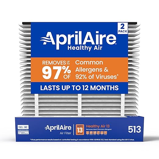 AprilAire 513 Replacement Filter for AprilAire Whole House Air Purifiers - MERV 13, Healthy Home Allergy, 31x28x4 Air Filter (Pack of 2)