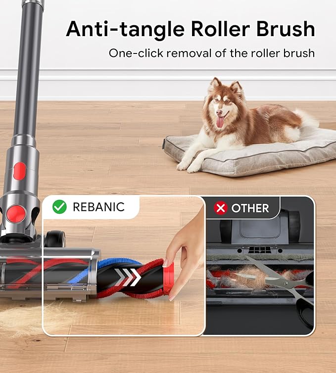 Cordless Vacuum Cleaners for Home,8-in-1/65Min/600W/48Kpa Powerful Suction,Self-Standing Cordless Stick Vacuum Cleaner,Lightweight Anti-Tangle Rechargeable Vacuum for Floor/Carpet/Pet Hair/Car