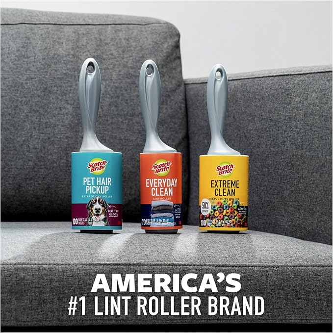Scotch-Brite Everyday Clean Lint Roller Refills 6 Roller Refills 420 Sheets White