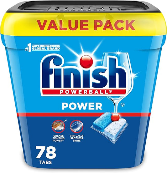 Finish Power Dishwasher Pods, No Pre-Rinse Dishwasher Detergent Soap For Deep Clean & Shine with Degreasing Power, 78 Count