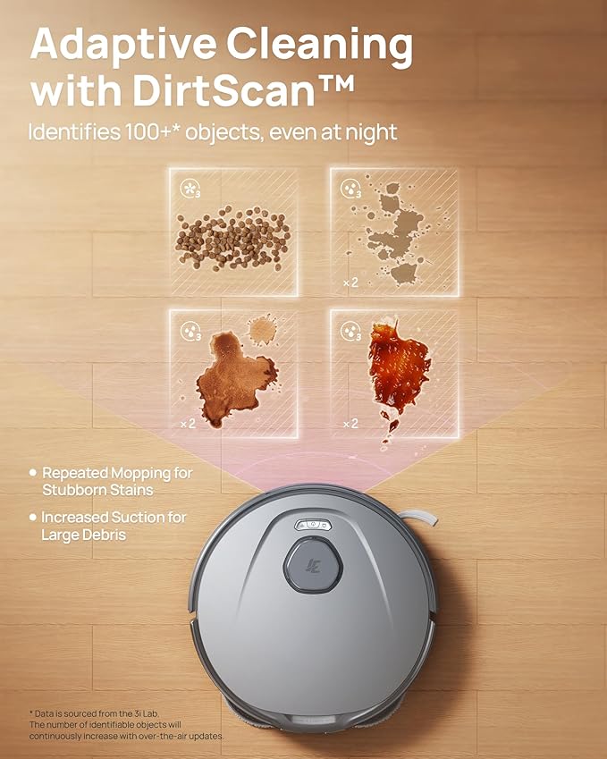 3i P10 Ultra Robot Vacuum and Mop Combo, 18,000 Pa Suction, Self-Emptying, Auto-Extending Edge Mopping, 140℉ Hot-Water Self-Cleaning, LiDAR Navigation, Automatic TangleCut for Pet Hair, 4 Carpet Modes