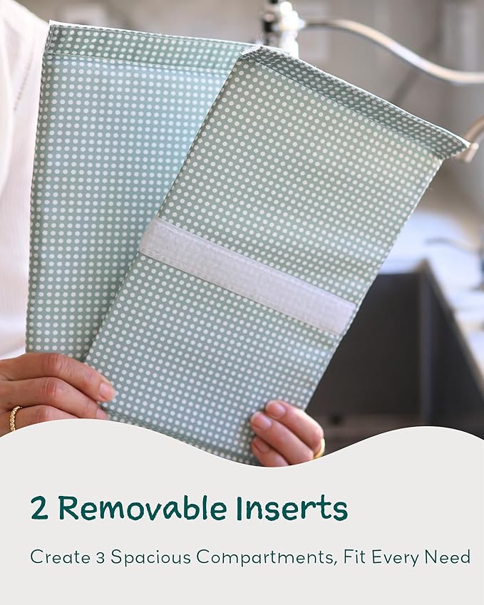 Lily Miles Diaper Caddy Organizer with 8 Pockets, Wipeable Baby Caddy Basket for Diapers and Wipes, Baby Registry Favorites, Nursery Tote Bag for Changing Table or Car (Heather Grey, Large)