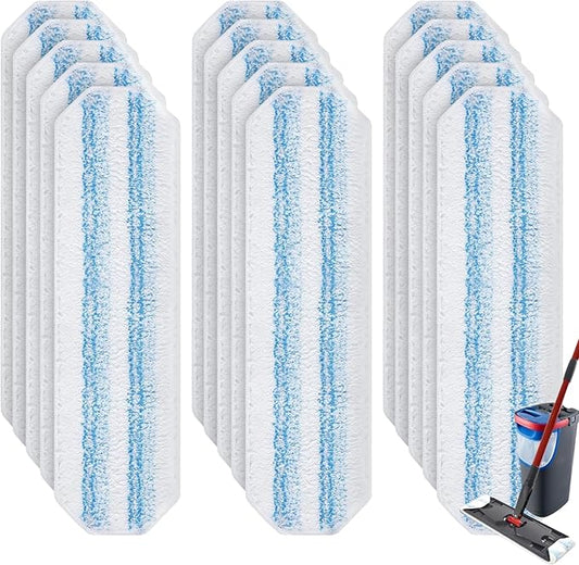 15 Pack Microfiber Mop Pads for O-Cedar H2prO Flat Mop System, Washable and Reusable Mop Replacement Heads for Floor Deep Cleaning, Mop Pad Refills for Wet Dry Floor