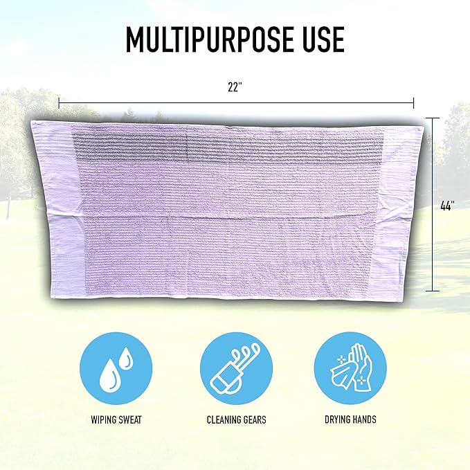 Caddy Golf Towel - Extra-Large 22” X 44” Caddie Towel Used by Tour Professionals, Premium Soft Cotton, Superior Absorption Caddy Towel | 5 Stylish Colors