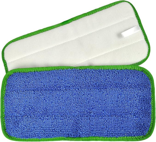CleanAide All-Purpose Microfiber Twist Yarn Mop Pads for Dust, Dirt & Pet Hair, Hook & Loop Backing, Machine Washable & Reusable, Home & Commercial Cleaning, 10-Inch, 6-Pack, Green