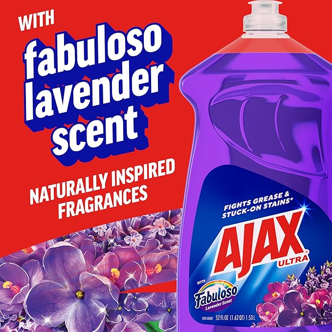 Ajax Ultra Liquid Dish Soap With Fabuloso, Lavender Scent, 52 Oz