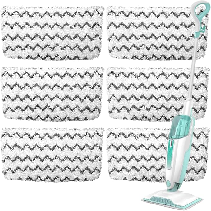 6 Pack Microfiber Steam Mop Replacement pads for Shark Steam Mop S1000, S2001,S1000A, S1000C, S1000WM, and S1001C,Washable & Reusable Steam Mop Pads Safe for all Floor have Super-Absorbent