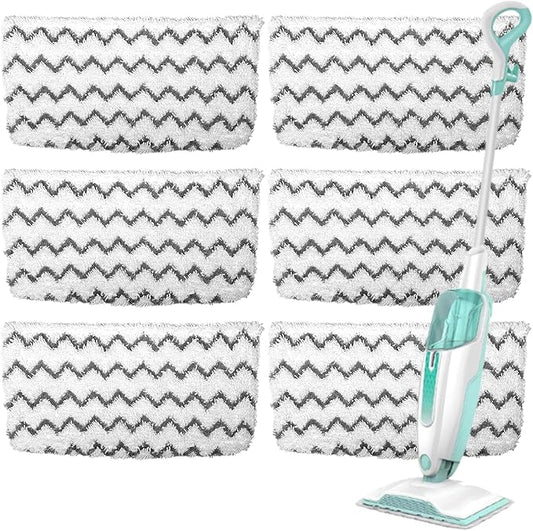 6 Pack Microfiber Steam Mop Replacement pads for Shark Steam Mop S1000, S2001,S1000A, S1000C, S1000WM, and S1001C,Washable & Reusable Steam Mop Pads Safe for all Floor have Super-Absorbent