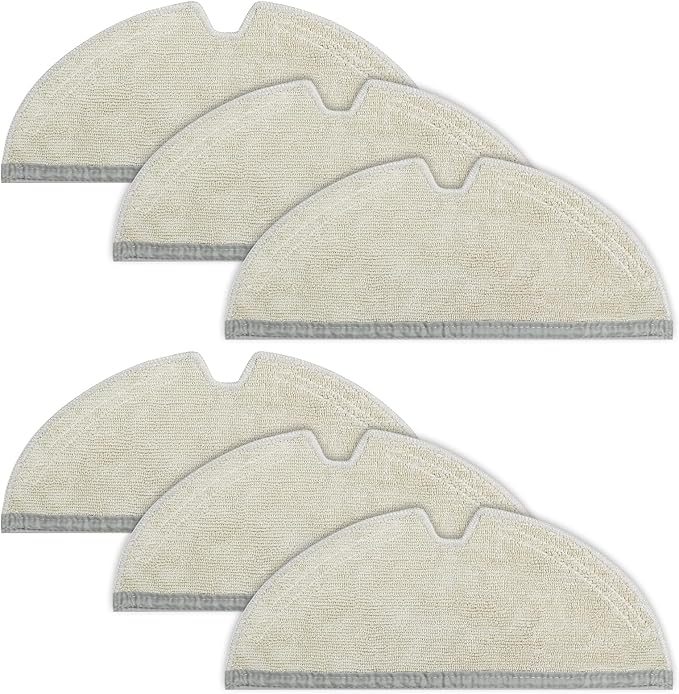 VIEWALL 6 Packs Reusable Microfiber Mop Cloth Compatible with Roborock E Series, Q5, Q5 Pro, Q5 Pro+, Q7, Q7Max, Q8Max,Q8Max+,S5, S5 Max, S6, S6 Pure Robot Vacuum Cleaner(Not for Q7 M5, S8, S7, Q10)