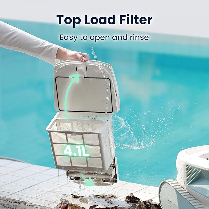 Poolmate Hydro 4 SE Corded Robotic Pool Cleaner, 150W 180μm Class Basket Filter Pool Vacuum with Climbing Walls & Floors, Ideal for Inground Pools Up to 40FT Long Cable