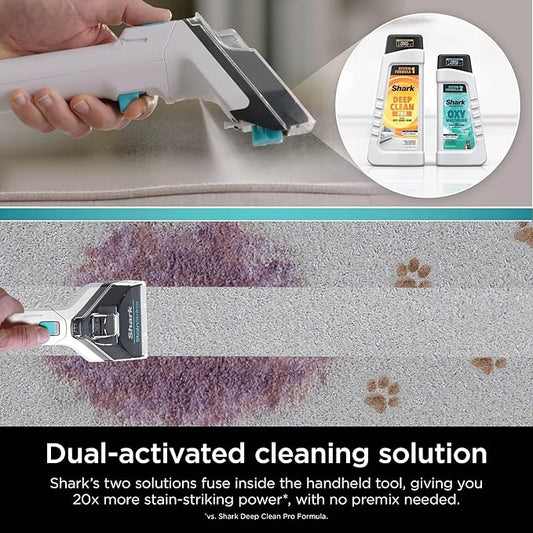 Shark PX201 StainStriker Portable Carpet & Upholstery Cleaner, Spot, Stain, & Odor Eliminator, 3 Attachments, Perfect for Pets, Carpet, Area Rugs, Couches, Upholstery, Cars & More, White (Renewed)
