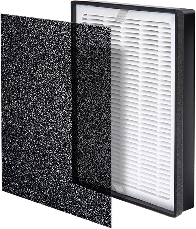 LEVOIT LV-H126 Air Purifier Replacement Filter, Genuine LV-H126-RF Air Filters, 3 Extra Pre-Filters, High-Efficiency Activated Carbon for Removal of Smoke, Odor, Allergens, Pollen, Black