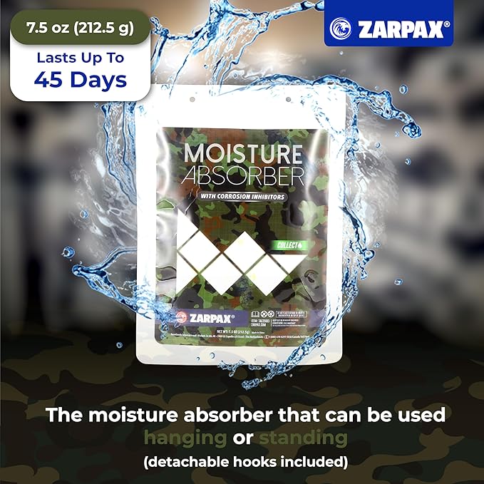 Moisture Absorbers For Gun Safe 7.5 oz/212g - Gun Safe Dehumidifier Prevents Corrosion - Protects Gun & Gear - Desiccant Dehumidifier Removes Excess Moisture - Set of 2