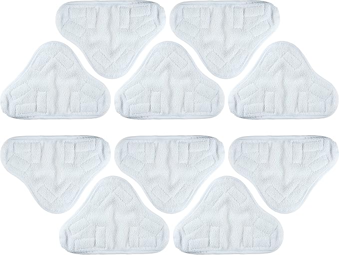 BlueStars 10-Pack H2OX5 Microfiber Steam Mop Pads Replacement – Compatible with H2O H20 Steam Mop X5 – Washable & Reusable, Exact Fit for H2O X5 Steam Cleaners