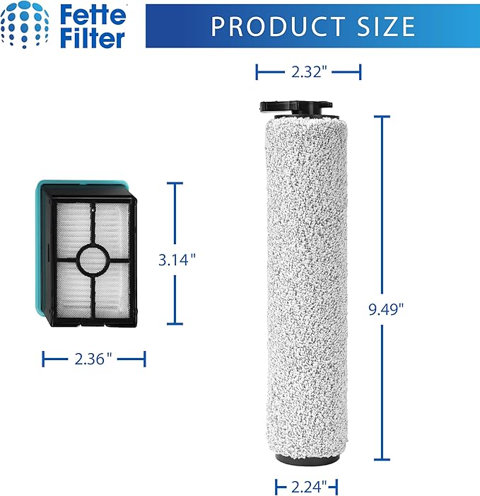 3831 Replacement Brush and Filter Set for Bissell Crosswave Hard Floor Expert Vacuum Models 3831 HF2 3845 3847 3848, Replacement Part # B0555, 1637755, 1632973 1 Roller Brush Filter 1 HEPA Filter